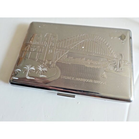 Vintage Souvenir Cigarette Case "Sydney Harbour Bridge" 4 3/4" x 3 1/2" - Picture 8 of 9